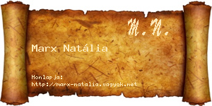 Marx Natália névjegykártya